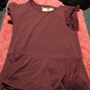 burgundy top